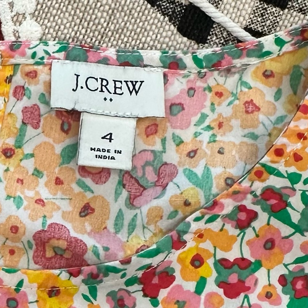 J.CREW Mixed Floral Sleeveless Tiered Midi Dress Pockets 4 - Picture 8 of 9